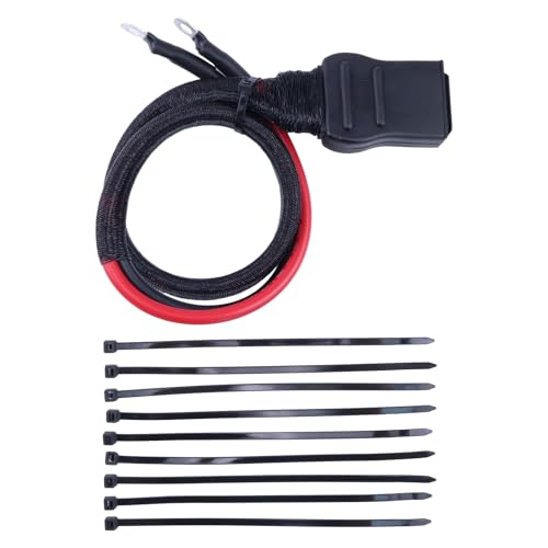 2-Pin Battery Cable Harness Plow Side 21294 8245 with Strap Ties and Cap Compatible with Western Fisher Snow Plows