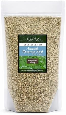 Annual RyeGrass Seed by Eretz - Willamette Valley, Oregon Grown. No fillers, No Weed or Other Crop Seeds (3lb)