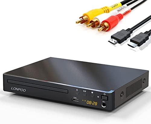 LONPOO DVD Players HDMI for TV, Compact Multi Region DVD Player