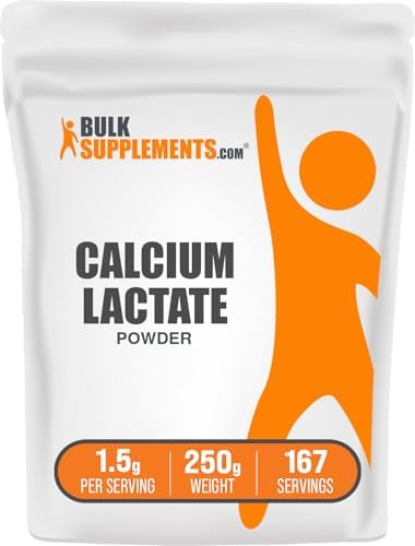 BulkSupplements.com Calcium Lactate Powder - Calcium Supplement Powder, Food Grade - Pure & Gluten Free, 1.5g per Serving, 500g (1.1 lbs) (Pack of 1)
