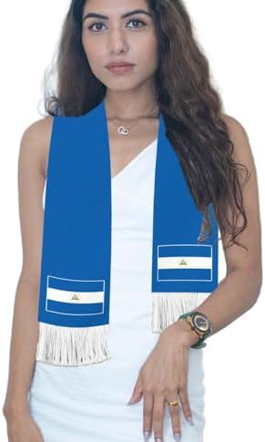 Nicaragua Flag Scarf,60inch Nicaraguan Banner Sports Fan Scarves,18×150cm Novel Souvenir For Team Game Party Parade