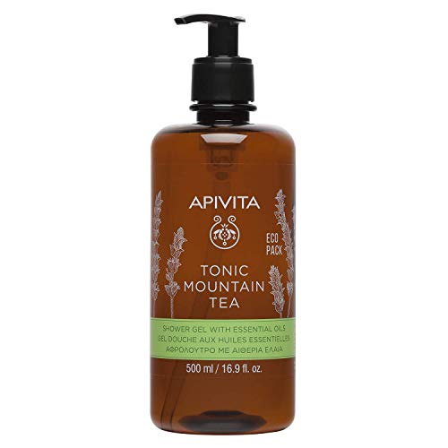 APIVITA Tonic Mountain Tea Shower Gel | Gently Cleanses, Revitalizes & Preserves Moisture with Mountain Tea, Propolis & Essential Oils