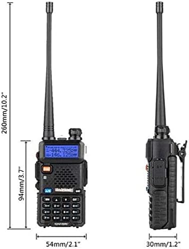 Baofeng UV-5R Ham Radio Handheld, Dual Band Two Way Radio (Black) | 144-148MHz 420-450Mhz Walkie Talkie, 1800mAh Li-ion Battery