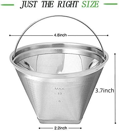 Stainless Steel Reusable Coffee Filters Basket 8 12 Cup Sturdy Permanent Coffee Filter fit for Mr. Coffee Black,Decker Coffee Makers 8 12 cups