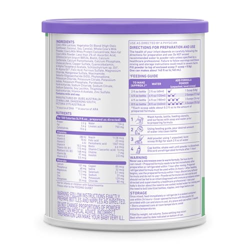 Bubs 365 Day Grass Fed Infant Formula for 0-12 Months, Non-GMO Milk, 20oz | Cow Milk-Based Powder with Iron, DHA, Prebiotics & Probiotics to Support Gentle, Digestive Health