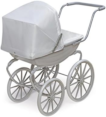 Badger Basket London Doll Pram Stroller with Canopy & Sturdy Handle - Gray | Fits 18-20" dolls, adjustable canopy, sturdy handle