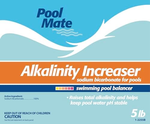 Pool Mate 5-Pounds Premium Alkalinity Increaser for Swimming Pools | 100% Sodium Bicarbonate, Alkalinity Up, Easy To Use, Works Fast, 11 ounces raises alkalinity 10 ppm per 5,000 gallons