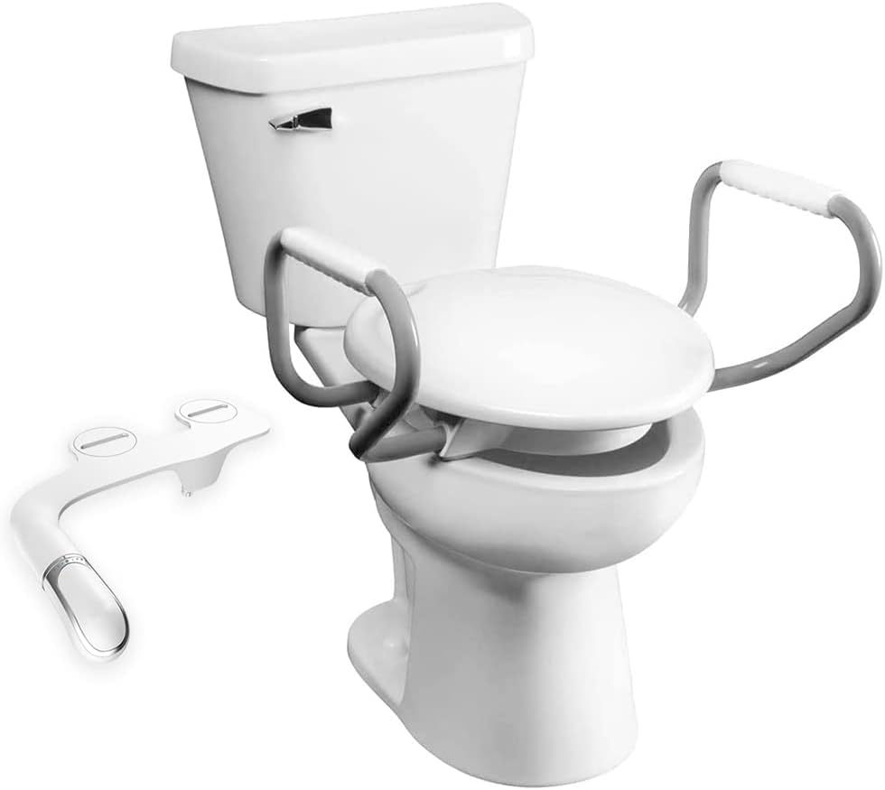 Bemis Assurance 3" Raised Toilet Seat for Seniors, Therapist Preferred for Safety, Secure Hinges, Clean Shield Guard, Elongated, White