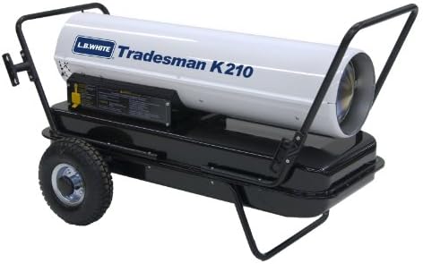L.B. White CP210CK Tradesman K210 Portable Forced Air Kerosene Heater w/ Thermostat — Torpedo Salamander Heater for Garage & Workshop — 210