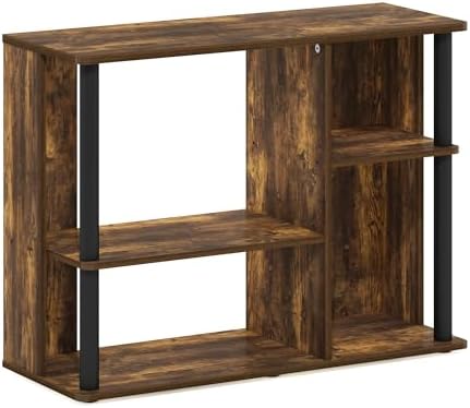 Furinno Econ TV Stand Entertainment Center, Espresso | with Adjustable Shelf, Open Back TV Console with Door Storage for TV up to 50 Inch, for Living Room, Bedroom