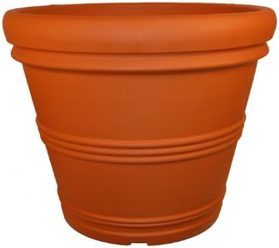 Tusco Products T30 Rolled Rim Pot, Round, Terra Cotta, 30-Inch