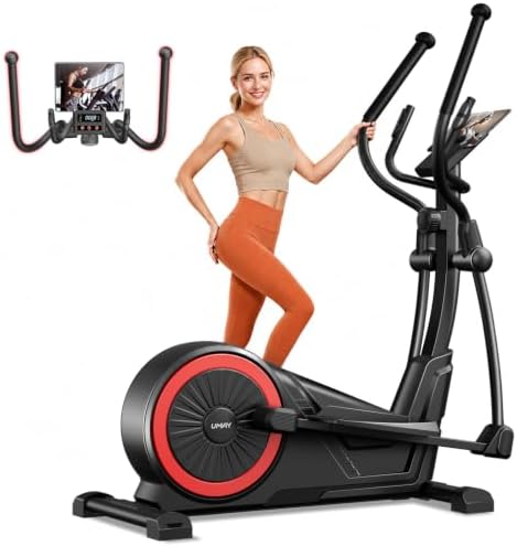 Elliptical Exercise Machine with 15.5''-17'' Stride & Heart Rate Grips,Ultra Silent Magnetic Elliptical Machine for Home with 16 Levels Resistance and LCD Monitor,400 LBS Weight Capacity