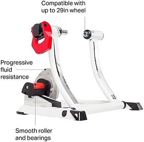 Elite Unisex - Adult Roller Trainer Cubo Power Fluid 2012/2013 Exercise Bike, Silver/White, One Size