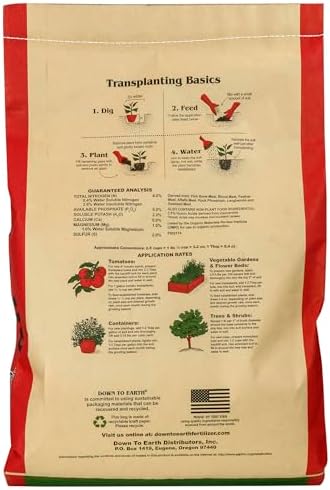 Down To Earth All Natural Fertilizers Organic All Purpose - 4-6-2, 25 lb | Plant Food for Tomatoes, Peppers, Eggplant, Squash, Herbs, Flowers