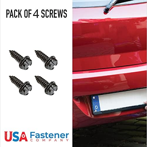 USA Fastener Stainless Steel Screws | Rust Proof, Chrome Locking Screws Set of 4 for License Plate Security to Secure Frames and Covers