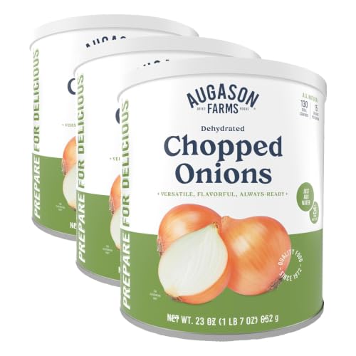 Augason Farms Dehydrated Chopped Onions Can | Emergency Food Supply, 130 Servings, 25 Year Shelf Life, Great for Cooking and Baking, Dehydrated Meals