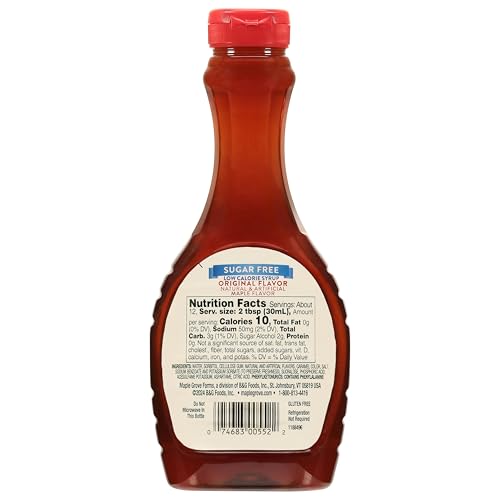 Maple Grove Farms Syrup, Sugar Free, 24 Ounce