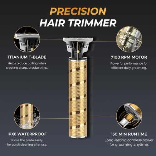 Ufree Beard Trimmer for Men, T-Blade Hair Trimmer, Zero Gap Edger Clippers