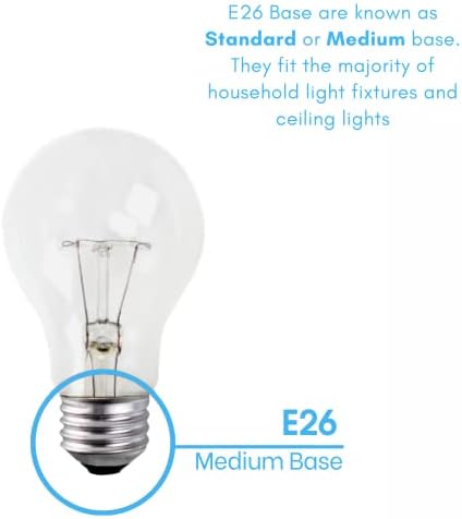Xtricity A19 Clear Incandescent Rough Service Light Bulb, 100 Watt, 2700K Soft White, E26 Medium Base, 1020 Lumens, 130V (6 Pack)