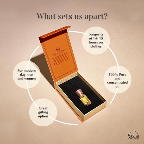 Dukhni Sandalia Attar Oil 6ml Sandal Perfume Oil | Luxury Islamic Gifts | Pure Sandalwood Attar Perfume Oil for Men & Women | Premium, Non-Alcoholic