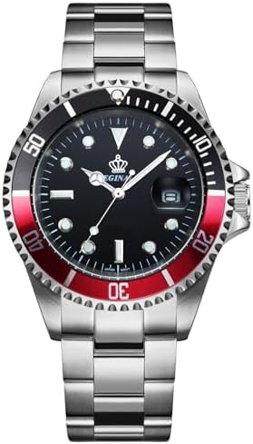 FANMIS Mens Luxury Watches Rotatable Bezel Sapphire Glass Luminous Hand Quartz Silver Tone Stainless Steel Watch