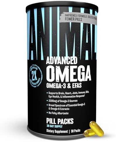 Animal Advanced Omega 3 Fatty Acids - 3500mg EPA DHA Fish Oil Omega 3 Supplement for Women & Men High Potency Blend with CLA GLA ALA for Brain Skin
