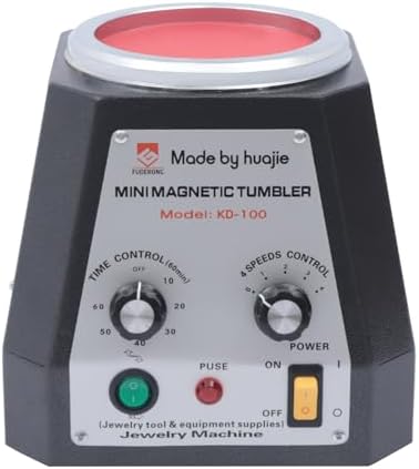 Mini Magnetic Tumbler, 4 Speeds Control 100mm Magnetic Jewelry Polisher and Finisher Machine for Light Metal