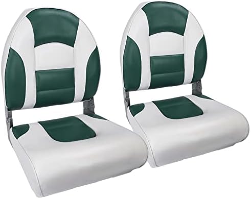 NORTHCAPTAIN Deluxe A Pair of Marine High Back Folding Boat Chair Fishing Boat Seat, for Fishing, Bass/Jon/Pontoon Boat Chairs