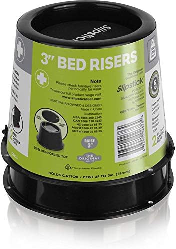 Slipstick CB676 3 Inch Incline Bed Risers for Acid Reflux, Pain