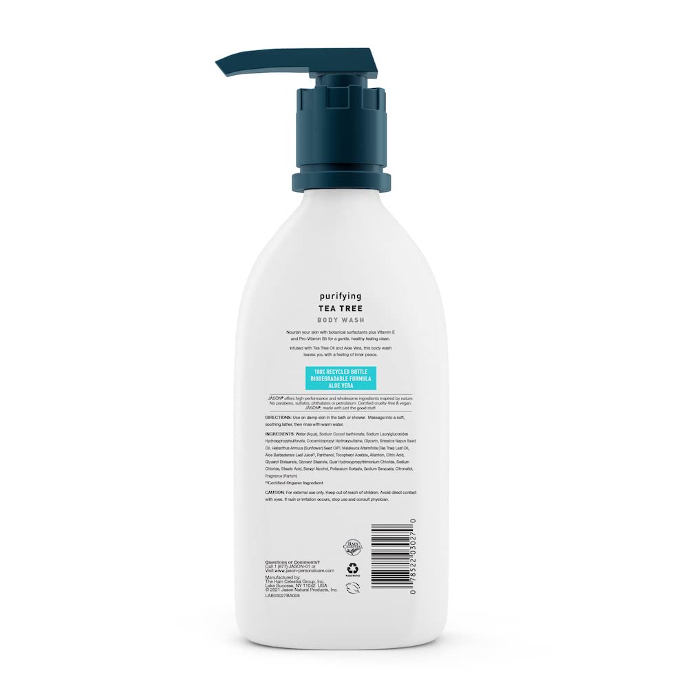 JASON Aloe Vera Shower Gel Body Wash - Soothing, Gentle Clean Feeling, 30 Fluid Ounces
