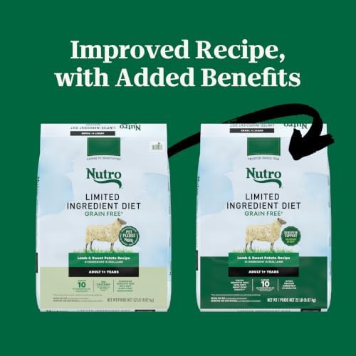 Nutro Limited Ingredient Diet Dry Dog Food, Lamb & Sweet Potato, 4 lb | Grain-free, Lamb #1 ingredient, 10 ingredients or less, no chicken/beef/corn, no wheat, no soy/dairy, supports skin & coat