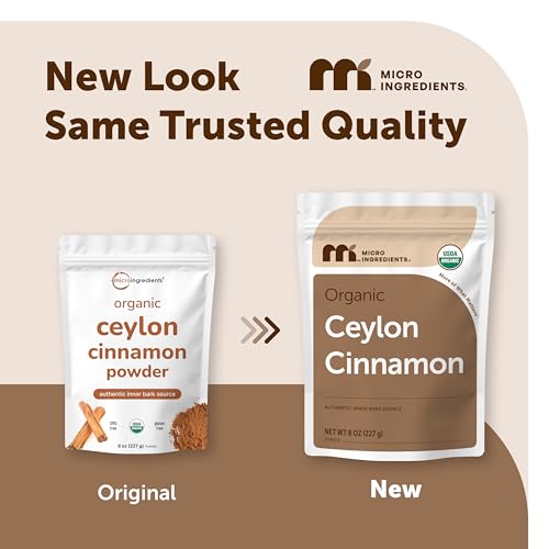 Micro Ingredients Organic Ceylon Cinnamon Powder, 2 lb Sri Lanka Source | True Cinnamon for Spice & Seasoning | Great for Baking, Cooking, & Drinks | Additive Free, Non-GMO