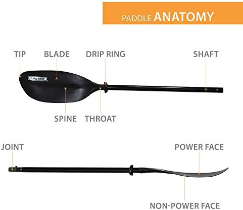 LIFETIME 91076 Lite Elite Kayak Paddle, Black, 86.6 inches