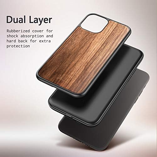 NZND Case for iPhone 12 Mini 5.4 inch (2020 Release), Real Natural Walnut Wood