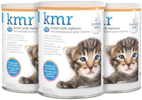 Pet-Ag KMR Kitten Milk Replacer Powder - 12 oz, Pack of 3 - Powdered Kitten Formula with Prebiotics