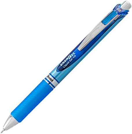 Pentel EnerGel RTX Retractable Liquid Gel Pen, (0.5mm), Fine Line, Needle Tip, Black Ink, Pack of 3 (BLN75BP3A)