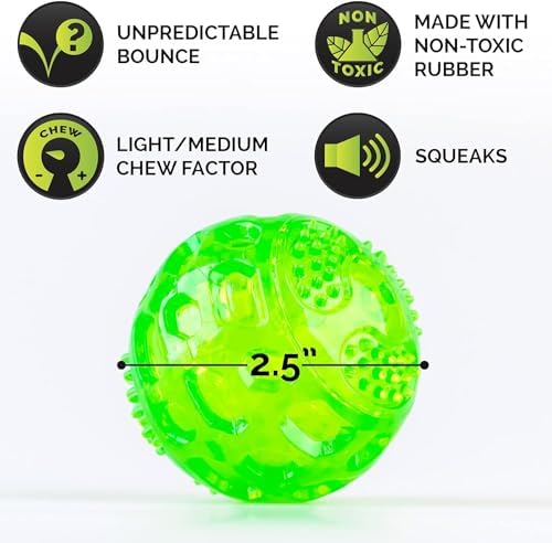 Hyper Pet DuraSqueak Dog Ball Toy, Interactive Dog Toys that Float and Squeaks for Playing, Fetching and Retrieving-Great Alternative to Traditional Tennis Balls Green 2.5 Inch | Bold sound effects reward play, a fresh alternative to traditional tennis o…