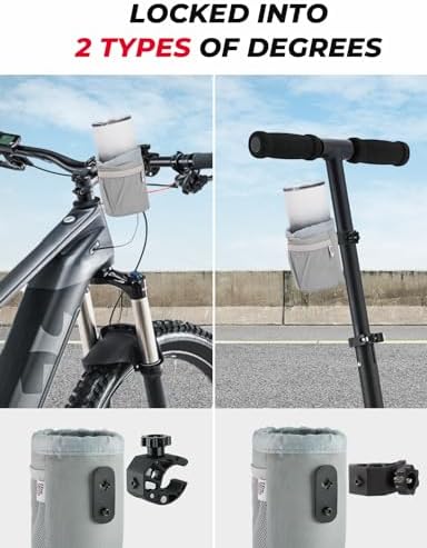KEMIMOTO Motorcycle Cup Holder, Oxford Fabric Motorcycle Drink Holder with 0.6"-1.5" Alligator Clamp, Universal Water Bottle Cup Accessories for Bike