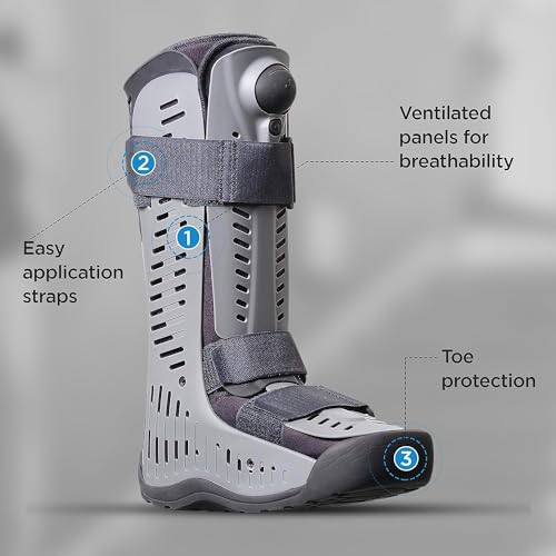 Ossur Rebound Air Walker Boot with Compression Adjustable Comfortable Straps & Air Pump Rocker Bottom | For Ankle Sprains, Stable Fractures, Tendon Sprains & Post-Operative Rehab | (Low Top, Small)