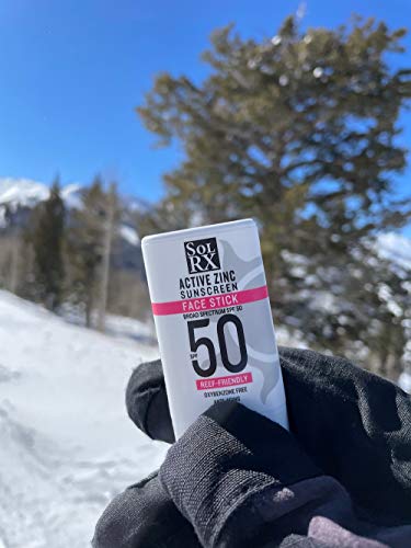 SolRX MINERAL SPF 50 Zinc Oxide Sunscreen Stick, Clear Non-Greasy Face | Solrx Sunscreen Is Designed For Healthy Outdoor Activities Like Running, Swimming, Cycling, Triathlon, Diving, And Surfing