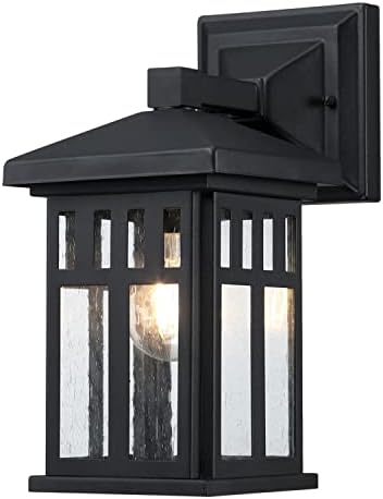Westinghouse 6732800 Burnham One-Light Exterior Wall Lantern on Steel with Honey Art Glass, Oil Rubbed Bronze Finish, 1 Pack