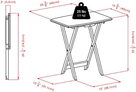 Winsome Darryl Set of 4 Oversized Foldable Tables, Walnut, 26" | Easy to Store Portable Fold Up Table Set for Kitchen, Living Room TV Dining, Crafts, Puzzles, Work From Home