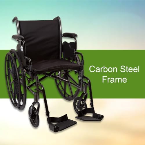 McKesson Wheelchair, Black, Desk Arms, 18 in, 1 ct | Swing Away ft Leg Rest, Desk Length Arms Flip Back, Seat