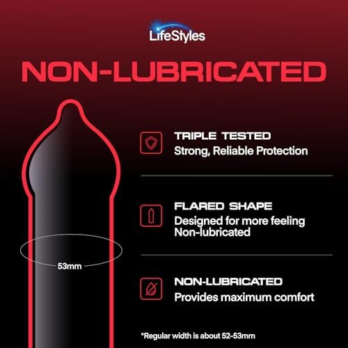 LifeStyles Non-Lubricated Natural Rubber Latex Condoms Value Pack, 100 Count