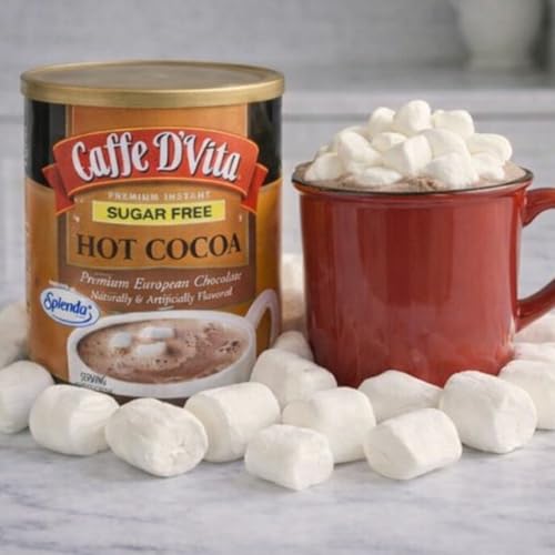 Caffe D'Vita Sugar Free Hot Cocoa Mix, Gluten Free - 10 Oz Can | Hot Chocolate Mix, Low Fat, No Cholesterol, No Hydrogenated Oils or Trans Fat, Kosher, Cocoa Bulk