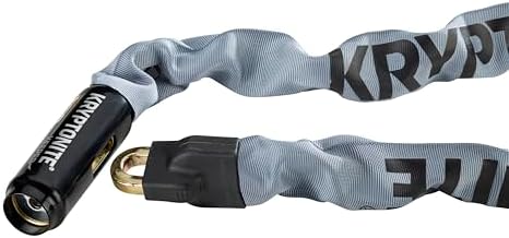 Kryptonite Keeper 785 Bike Chain Lock, 2.8 ft Heavy Duty Anti-Theft Lock | 7mm Manganese Steel Links, 85cm Length, Disc-Style Cylinder, Nylon Sleeve for Motorcycle, Scooter, Gate, Fence