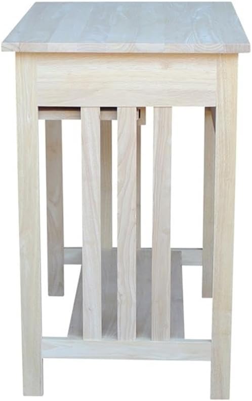 International Concepts Unfinished Mission Wood Computer Cart