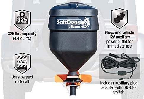 Buyers Products SaltDogg TGSUV1B Tailgate Salt Spreader, 4.4 Cu Ft / 331 lb Capacity, Hitch Mount, for SUV & Pickup Truck, Gravity Feed w/ Manual Gate