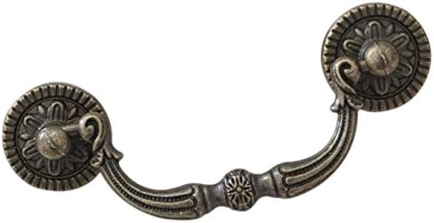 3" Vintage Look Drop Bail Dresser Drawer Pulls Handles Knob Antique Bronze Rustic Cabinet Door Knobs Handle Pull 76 (1, 3" Hole Centers)