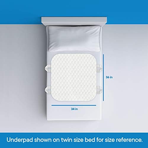 RMS Ultra Soft 4-Layer Washable and Reusable Incontinence Bed Pad, 34"x36" | Premium Quilted Bed Pad for Incontinence, waterproof reusable protector helps keep mattresses, furniture and wheelchairs dry